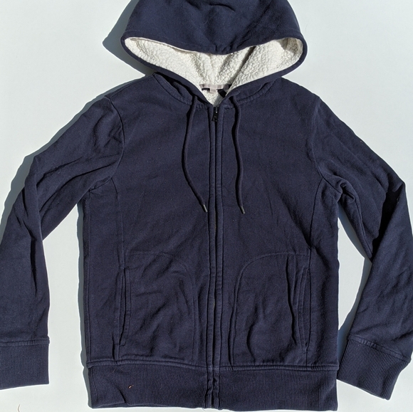 GAP | Tops | Gap Sherpa Lined Hoodie Indigo Blue Size S | Poshmark